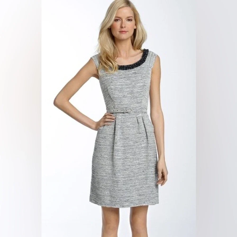 Kate Spade New York Beaded Jacquard Josie Dress with Belt and Pockets